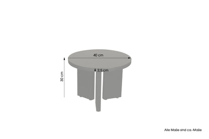 Beistelltisch ROUND / Rund / Massivholz Mango schwarz / D 40, H 30 cm oder D 60, H 41 cm