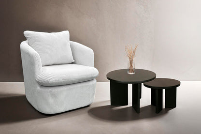 Beistelltisch ROUND / Rund / Massivholz Mango schwarz / D 40, H 30 cm oder D 60, H 41 cm