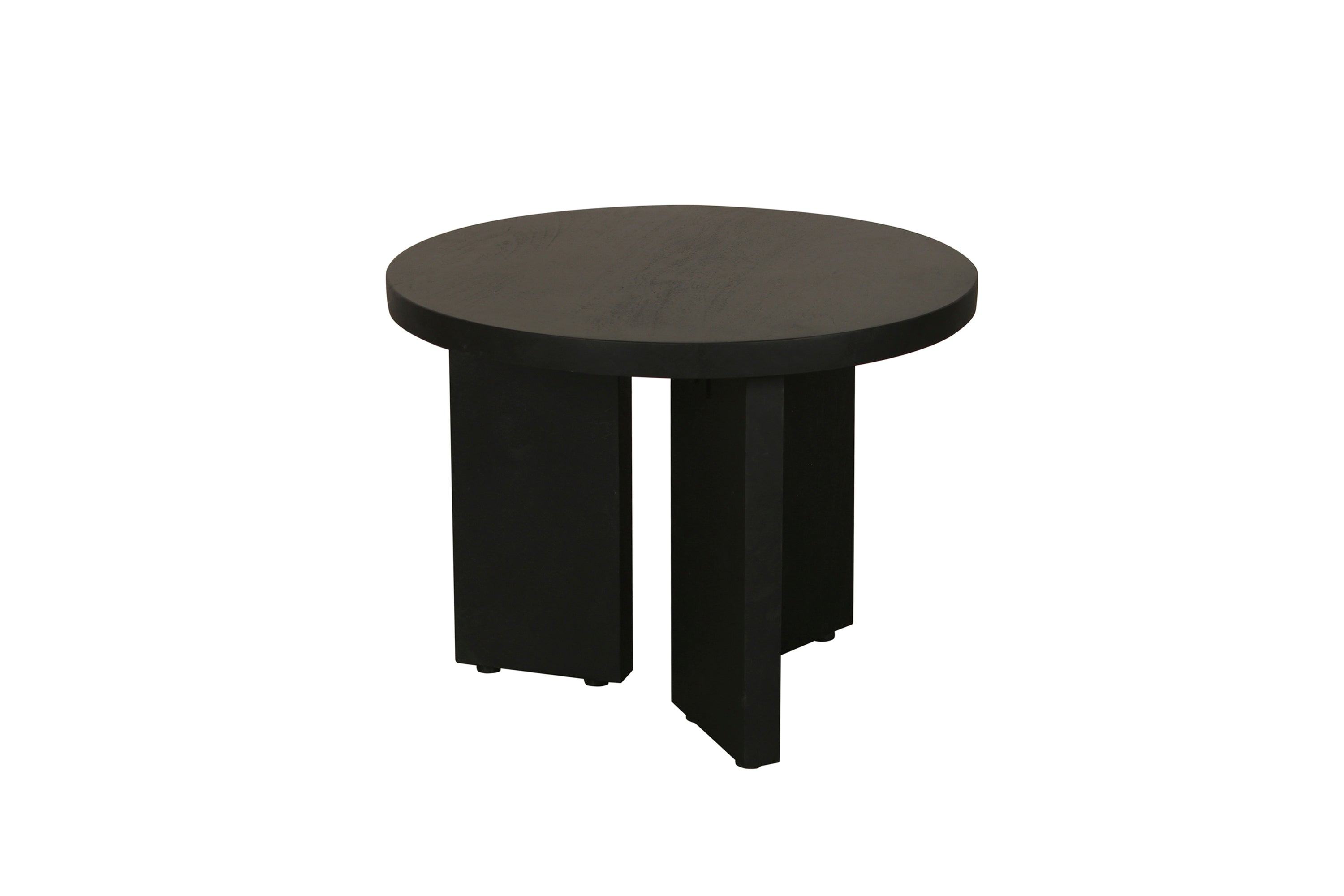 Beistelltisch ROUND / Rund / Massivholz Mango schwarz / D 40, H 30 cm oder D 60, H 41 cm