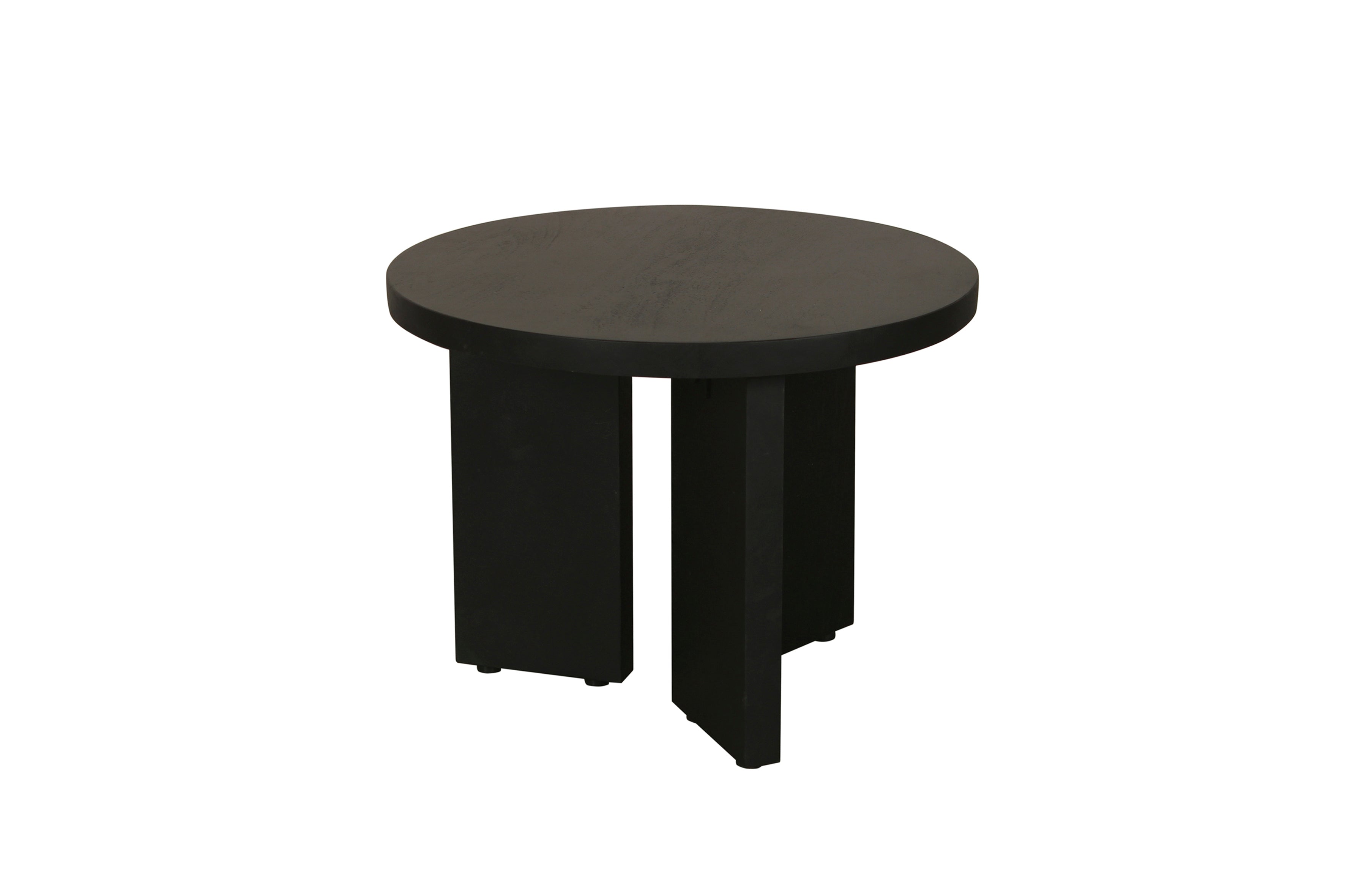 Beistelltisch ROUND / Rund / Massivholz Mango schwarz / D 40, H 30 cm oder D 60, H 41 cm