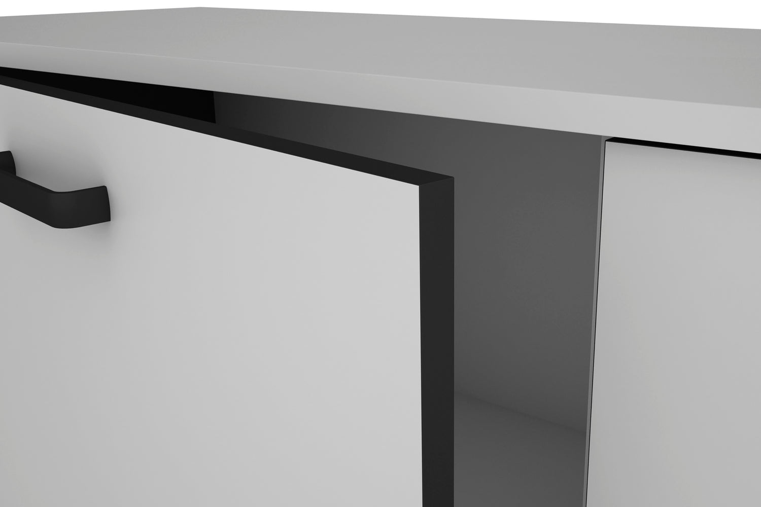 byLIVING Sideboard FARO / Artisan Eiche (Eiche-Optik) oder weiß, Absetzung in schwarz / 1 Tür und 3 Schubkästen / verstellbare Einlegeböden / viel Stauraum / Kommode / Anrichte / Maße: B 140, H 84, T 40 cm