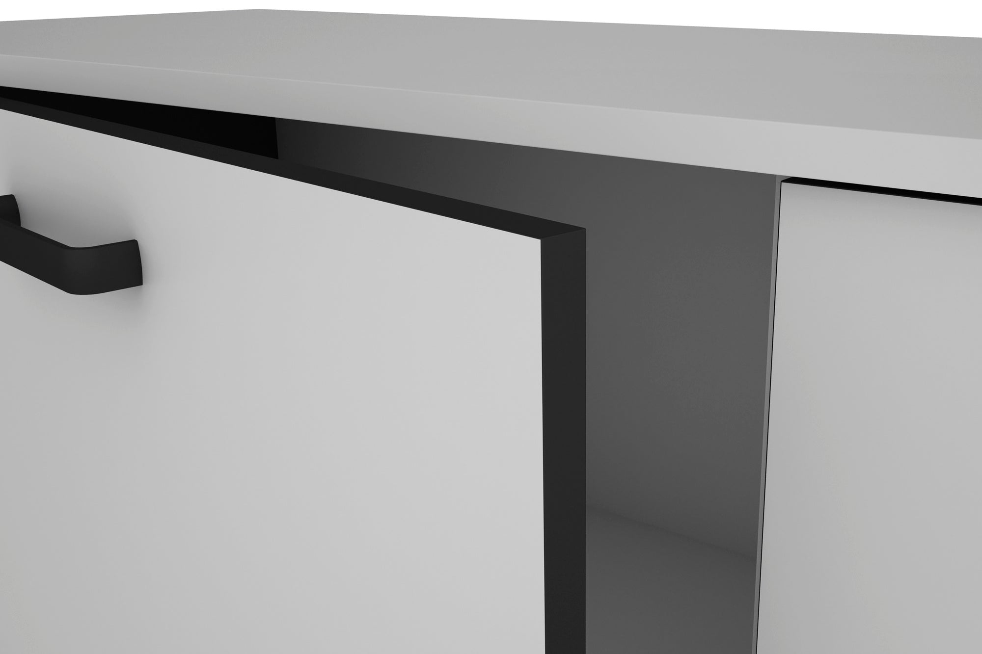 Sideboard FARO / Artisan Eiche (Eiche-Optik) oder weiß, Absetzung in schwarz / 1 Tür und 3 Schubkästen / verstellbare Einlegeböden / viel Stauraum / Kommode / Anrichte / Maße: B 140, H 84, T 40 cm