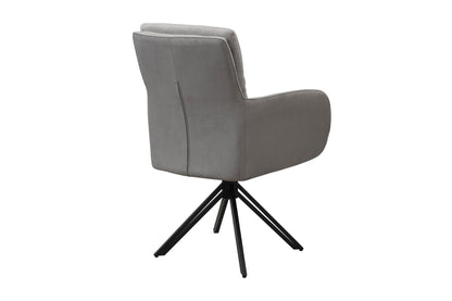 byLIVING Stuhl 2-er Set TINO / Bezug Webstoff-Mikrofaser in schwarz oder hellgrau, Gestell in schwarz / 360° drehbar / Esszimmerstuhl / Küchenstuhl / B 62 x H 94 x T 70 cm