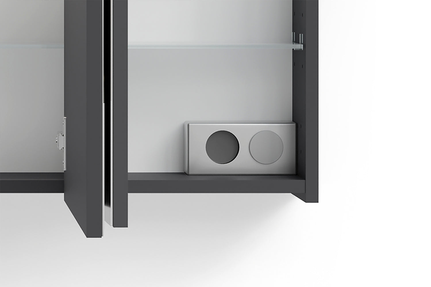 byLIVING Spiegelschrank SPREE / Korpus matt weiß oder anthrazit mit Spiegeltüren / Hängeschrank mit Soft-Close-Funktion / Inklusive LED-Beleuchtung / Badschrank mit Stecker- und Schalterdose / B 100, H 60, T 20 cm