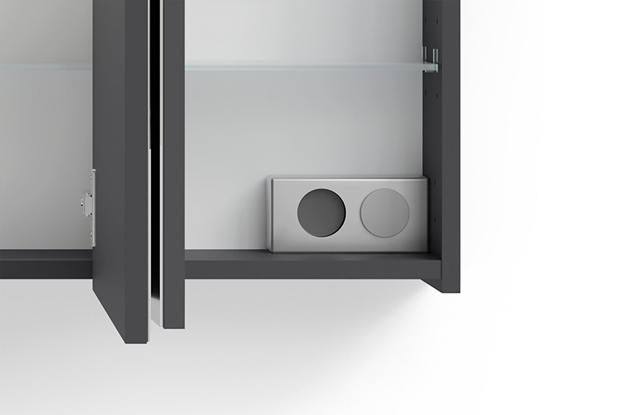 byLIVING Spiegelschrank SPREE / Korpus matt weiß oder anthrazit mit Spiegeltüren / Hängeschrank mit Soft-Close-Funktion / Inklusive LED-Beleuchtung / Badschrank mit Stecker- und Schalterdose / B 100, H 60, T 20 cm
