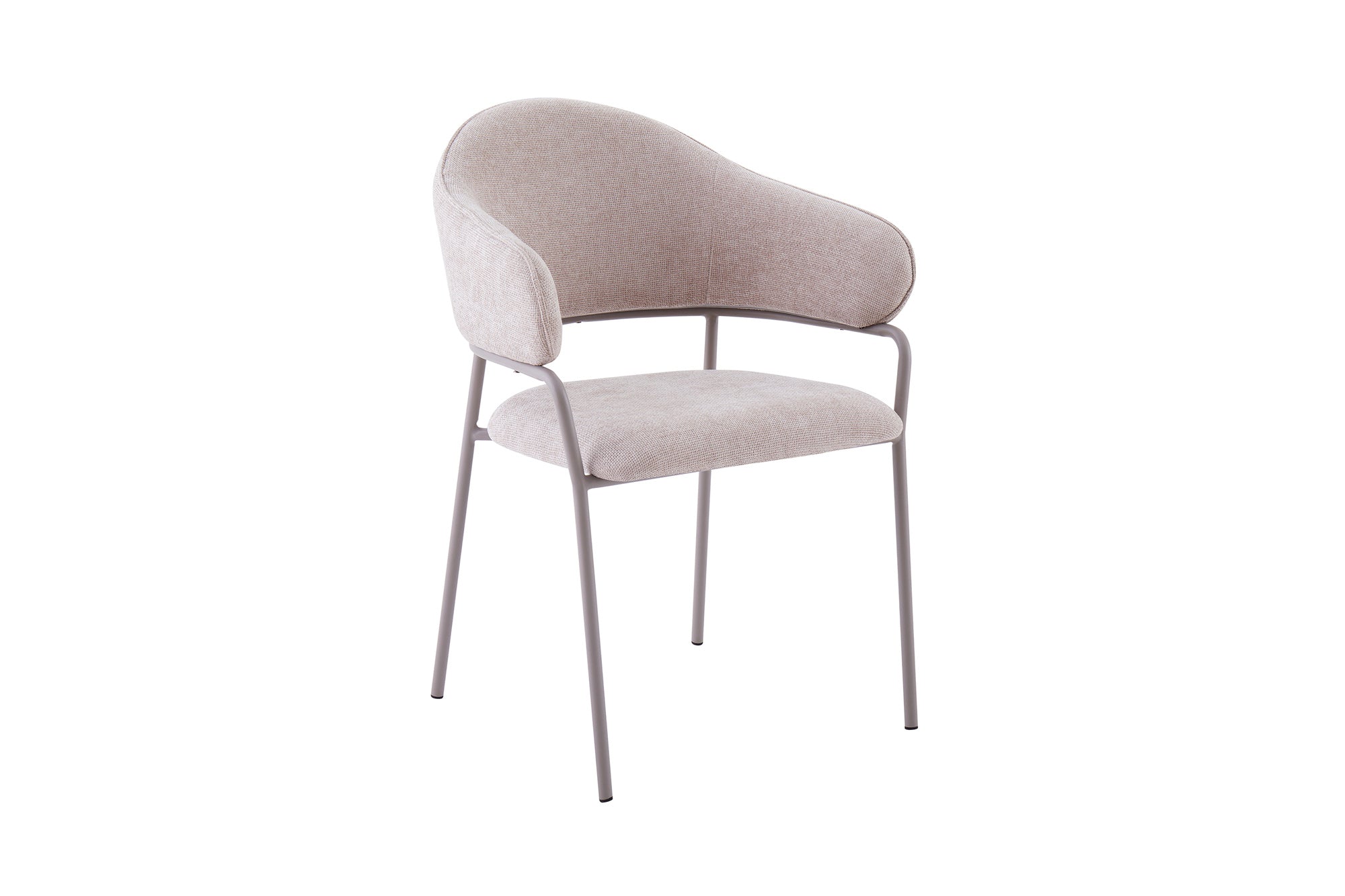 byLIVING Stuhl 2-er Set CURVE / Webstoffbezug in dunkelgrau, dunkelgrün oder taupe, Gestell in schwarz / Esszimmerstuhl / Küchenstuhl / Maße: B 60 x H 86 x T 58 cm