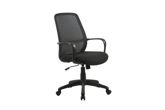 Chefsessel SMESH / Stoff schwarz, Netzstoff schwarz / Gasdruckfeder / Wippmechanik / B 58 H 98 -105,5 T 59 cm