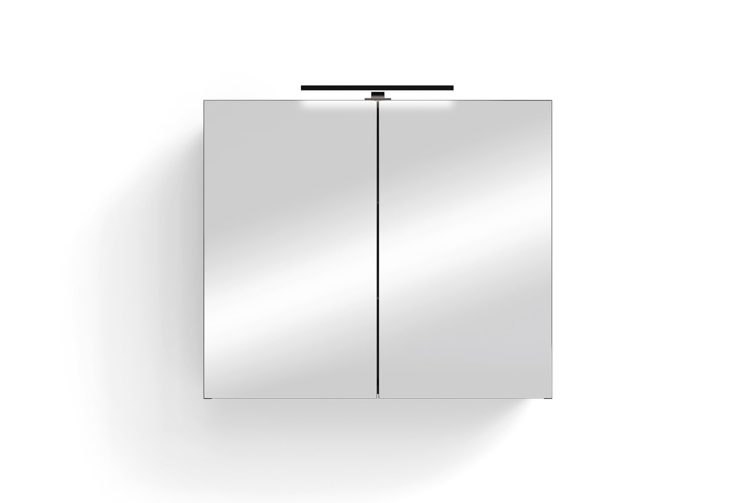 Spiegelschrank SPREE / Korpus matt weiß oder anthrazit mit Spiegeltüren / Hängeschrank mit Soft-Close-Funktion / Inklusive LED-Beleuchtung / Badschrank mit Stecker- und Schalterdose / B 70, H 60, T 20 cm