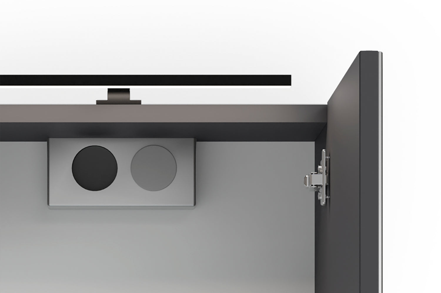 Spiegelschrank SPREE / Korpus matt weiß oder anthrazit mit Spiegeltüren / Hängeschrank mit Soft-Close-Funktion / Inklusive LED-Beleuchtung / Badschrank mit Stecker- und Schalterdose / B 40, H 60, T 20 cm