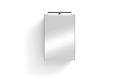 Spiegelschrank SPREE / Korpus matt weiß oder anthrazit mit Spiegeltüren / Hängeschrank mit Soft-Close-Funktion / Inklusive LED-Beleuchtung / Badschrank mit Stecker- und Schalterdose / B 40, H 60, T 20 cm