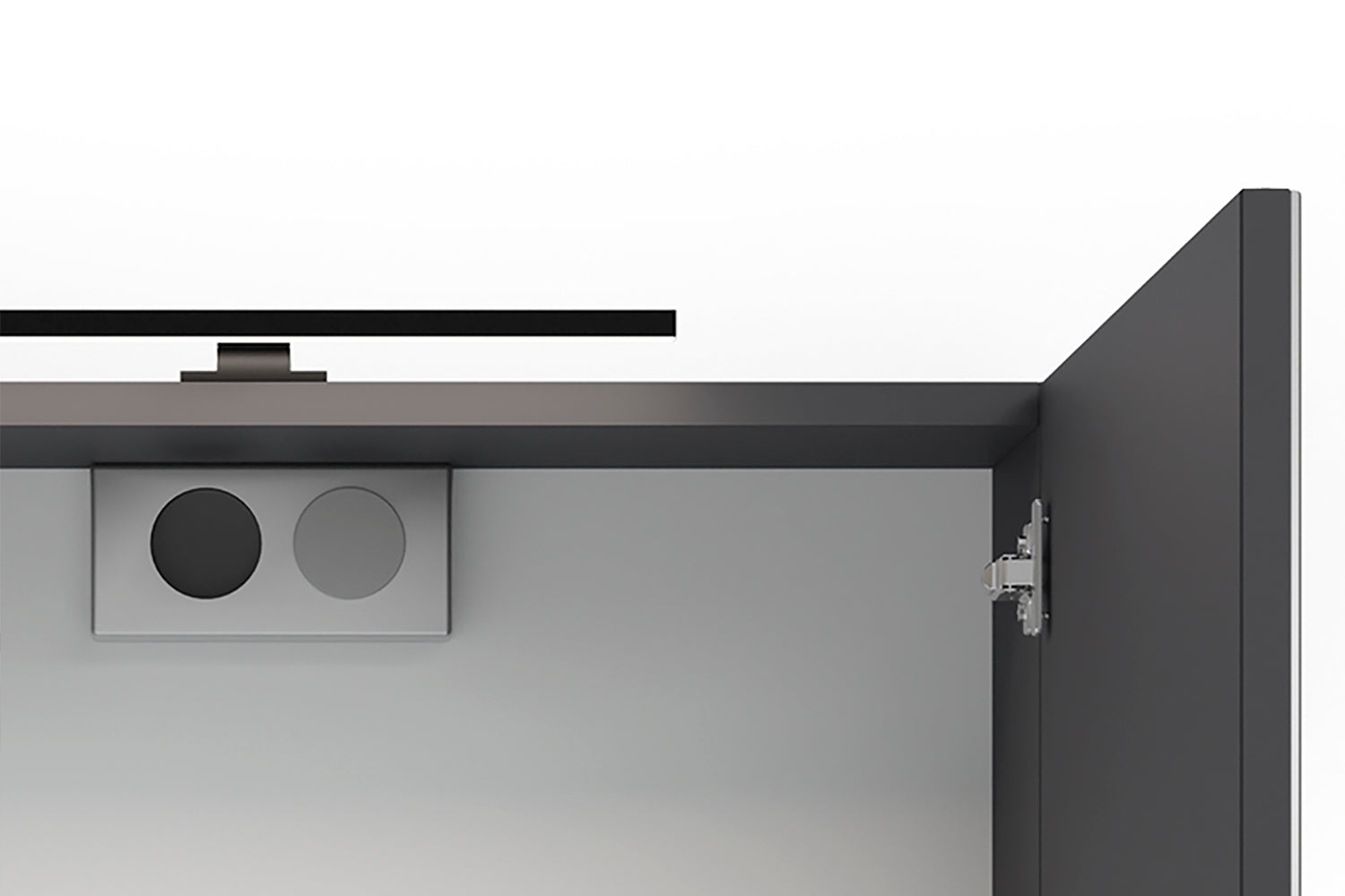 Spiegelschrank SPREE / Korpus matt weiß oder anthrazit mit Spiegeltüren / Hängeschrank mit Soft-Close-Funktion / Inklusive LED-Beleuchtung / Badschrank mit Stecker- und Schalterdose / B 60, H 60, T 20 cm