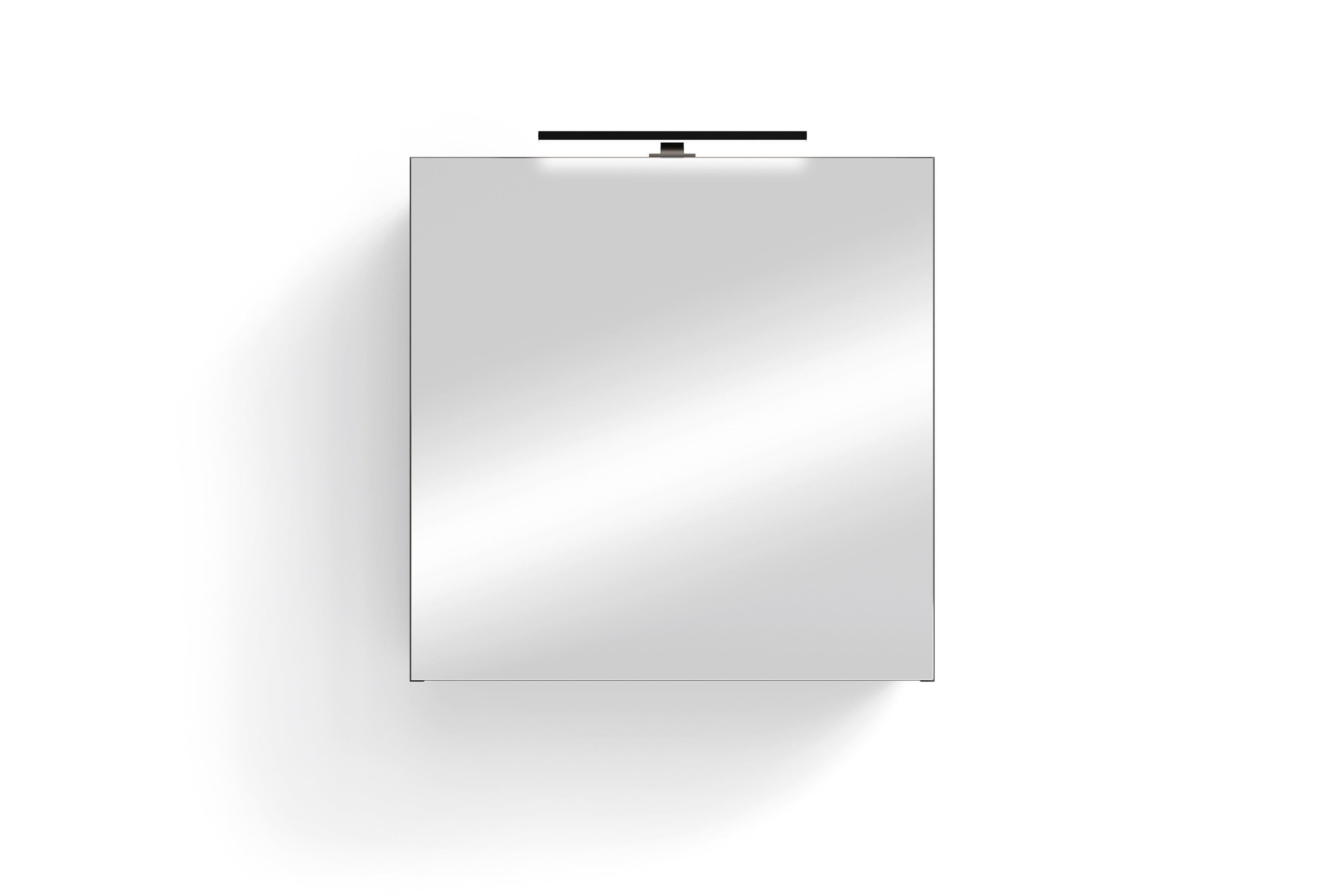 Spiegelschrank SPREE / Korpus matt weiß oder anthrazit mit Spiegeltüren / Hängeschrank mit Soft-Close-Funktion / Inklusive LED-Beleuchtung / Badschrank mit Stecker- und Schalterdose / B 60, H 60, T 20 cm