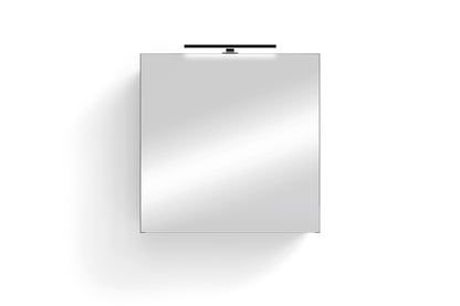 Spiegelschrank SPREE / Korpus matt weiß oder anthrazit mit Spiegeltüren / Hängeschrank mit Soft-Close-Funktion / Inklusive LED-Beleuchtung / Badschrank mit Stecker- und Schalterdose / B 60, H 60, T 20 cm