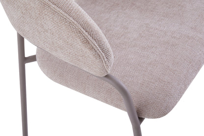 byLIVING Stuhl 2-er Set CURVE / Webstoffbezug in dunkelgrau, dunkelgrün oder taupe, Gestell in schwarz / Esszimmerstuhl / Küchenstuhl / Maße: B 60 x H 86 x T 58 cm