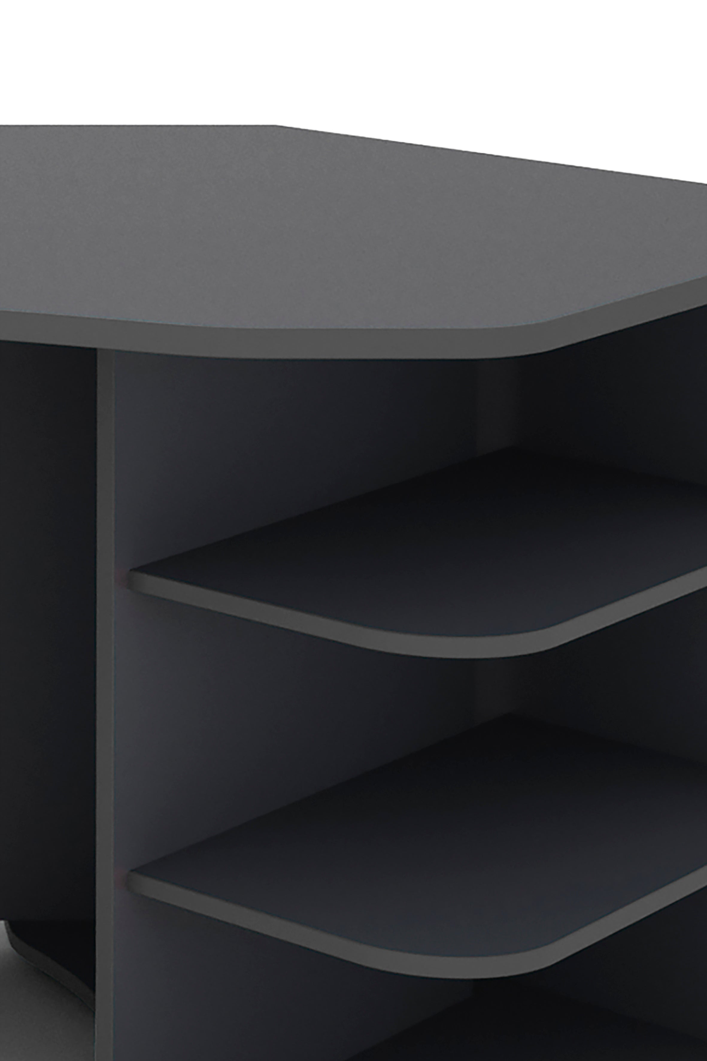 Schreibtisch THANATOS / Gaming-Tisch in anthrazit mit Kanten in rot, weiß oder anthrazit / Eck-Schreibtisch mit viel Stauraum und XXL Tischplatte / Computer-Tisch / PC / Arbeits-Tisch / 198x76x85cm (BxHxT)
