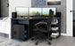 Schreibtisch THANATOS / Gaming-Tisch in anthrazit mit Kanten in rot, weiß oder anthrazit / Eck-Schreibtisch mit viel Stauraum und XXL Tischplatte / Computer-Tisch / PC / Arbeits-Tisch / 198x76x85cm (BxHxT)