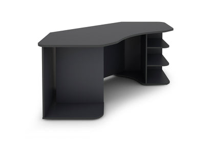 Schreibtisch THANATOS / Gaming-Tisch in anthrazit mit Kanten in rot, weiß oder anthrazit / Eck-Schreibtisch mit viel Stauraum und XXL Tischplatte / Computer-Tisch / PC / Arbeits-Tisch / 198x76x85cm (BxHxT)