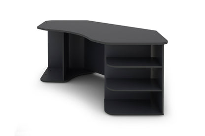 Schreibtisch THANATOS / Gaming-Tisch in anthrazit mit Kanten in rot, weiß oder anthrazit / Eck-Schreibtisch mit viel Stauraum und XXL Tischplatte / Computer-Tisch / PC / Arbeits-Tisch / 198x76x85cm (BxHxT)
