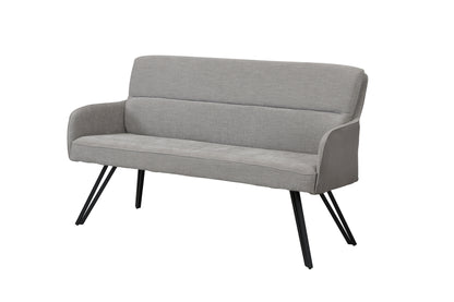 byLIVING Bank TINO / Webstoff und Mikrofaser Bezug schwarz oder hellgrau / Gestell in schwarz / Aufgedoppelter Rücken / Küchenbank, Sitzbank, Esszimmerbank / B 140 x H 94 x T 67 cm oder B 160 x H 94 x T 67 cm