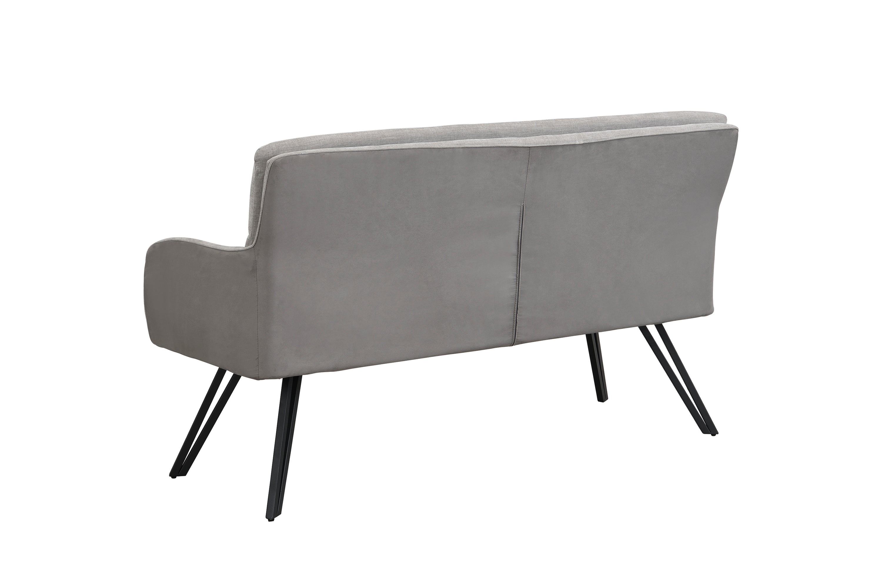 Bank TINO / Webstoff und Mikrofaser Bezug schwarz oder hellgrau / Gestell in schwarz / Aufgedoppelter Rücken / Küchenbank, Sitzbank, Esszimmerbank / B 140 x H 94 x T 67 cm oder B 160 x H 94 x T 67 cm