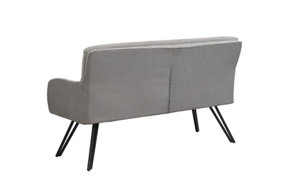byLIVING Bank TINO / Webstoff und Mikrofaser Bezug schwarz oder hellgrau / Gestell in schwarz / Aufgedoppelter Rücken / Küchenbank, Sitzbank, Esszimmerbank / B 140 x H 94 x T 67 cm oder B 160 x H 94 x T 67 cm