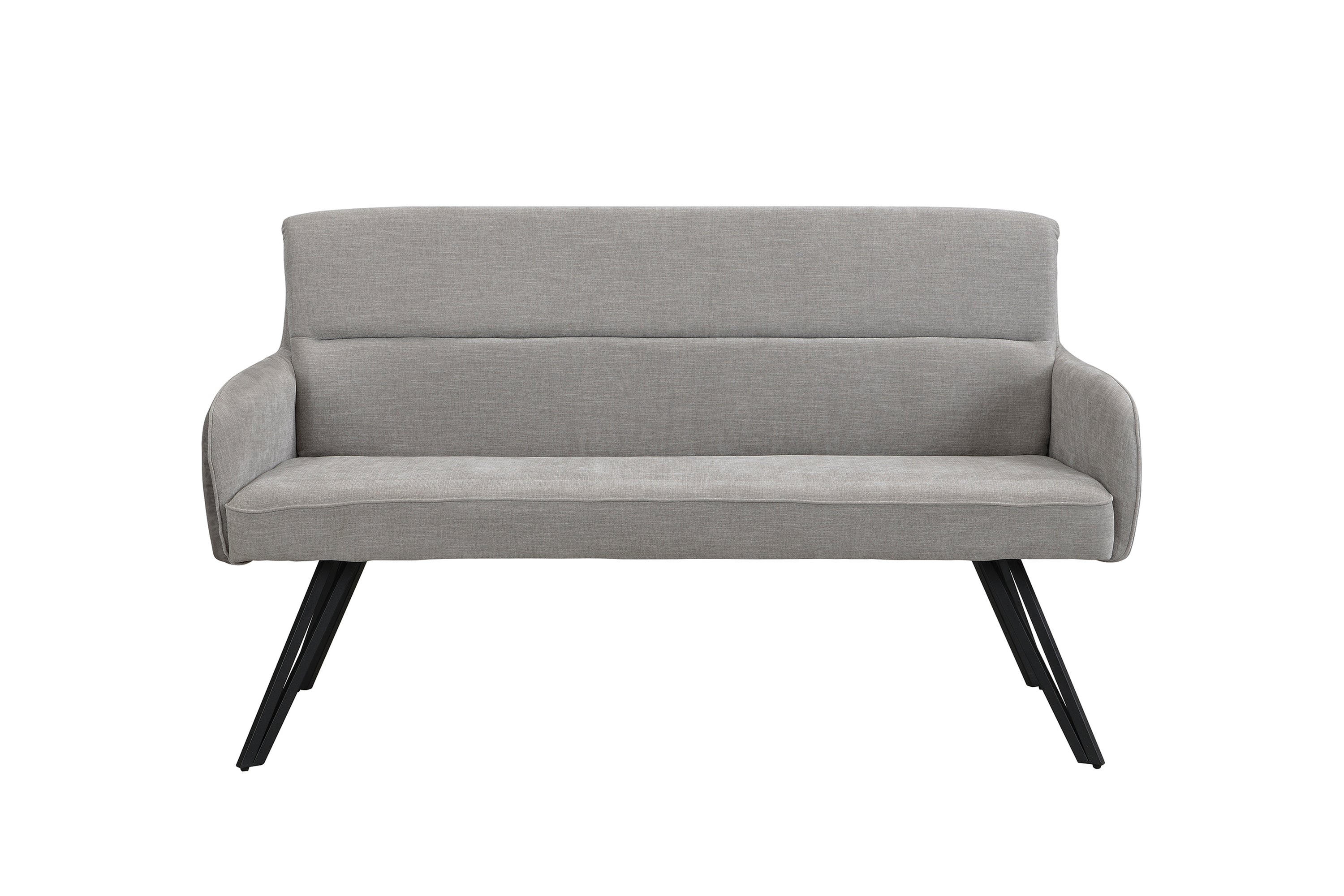 Bank TINO / Webstoff und Mikrofaser Bezug schwarz oder hellgrau / Gestell in schwarz / Aufgedoppelter Rücken / Küchenbank, Sitzbank, Esszimmerbank / B 140 x H 94 x T 67 cm oder B 160 x H 94 x T 67 cm