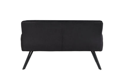 byLIVING Bank TINO / Webstoff und Mikrofaser Bezug schwarz oder hellgrau / Gestell in schwarz / Aufgedoppelter Rücken / Küchenbank, Sitzbank, Esszimmerbank / B 140 x H 94 x T 67 cm oder B 160 x H 94 x T 67 cm