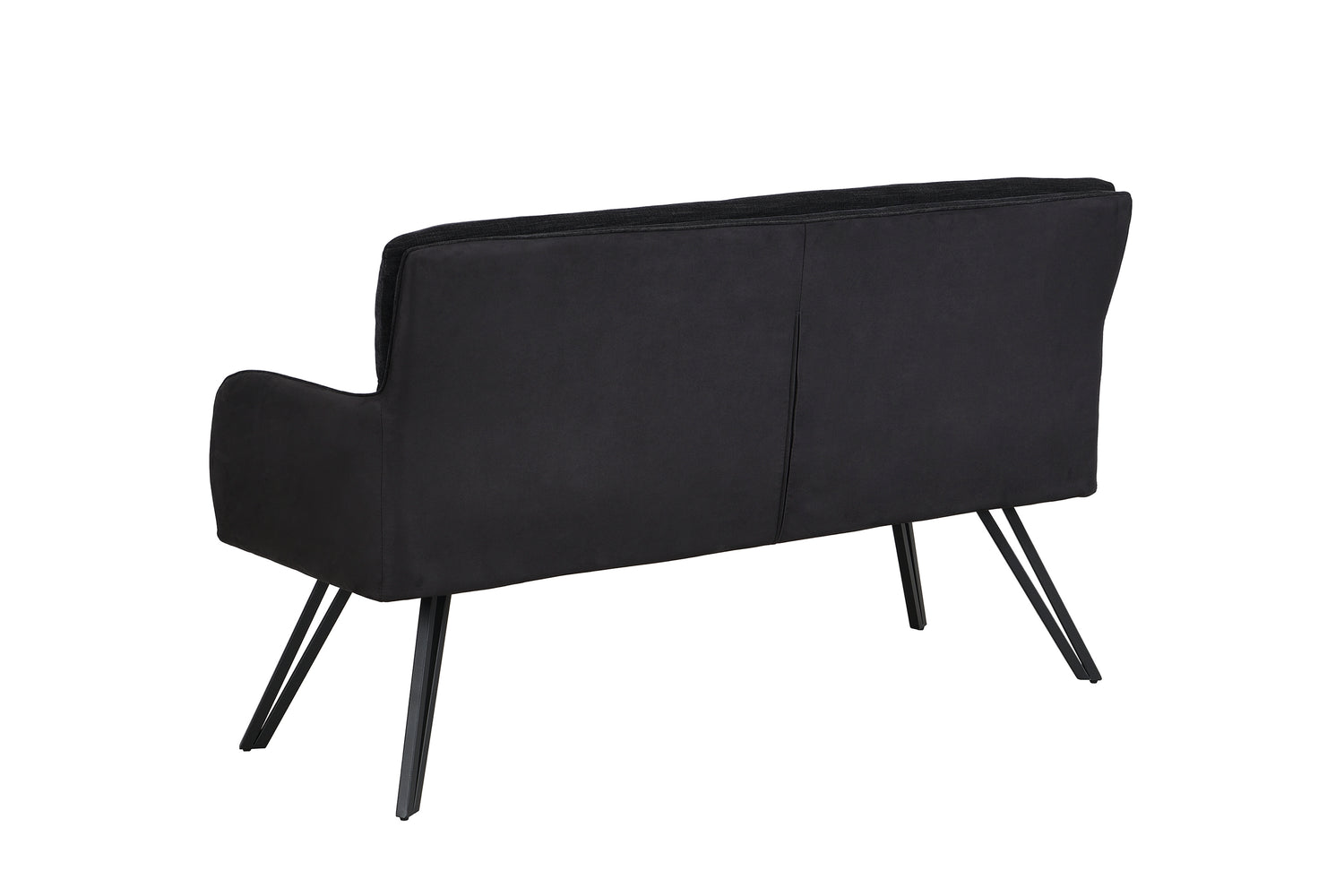 byLIVING Bank TINO / Webstoff und Mikrofaser Bezug schwarz oder hellgrau / Gestell in schwarz / Aufgedoppelter Rücken / Küchenbank, Sitzbank, Esszimmerbank / B 140 x H 94 x T 67 cm oder B 160 x H 94 x T 67 cm