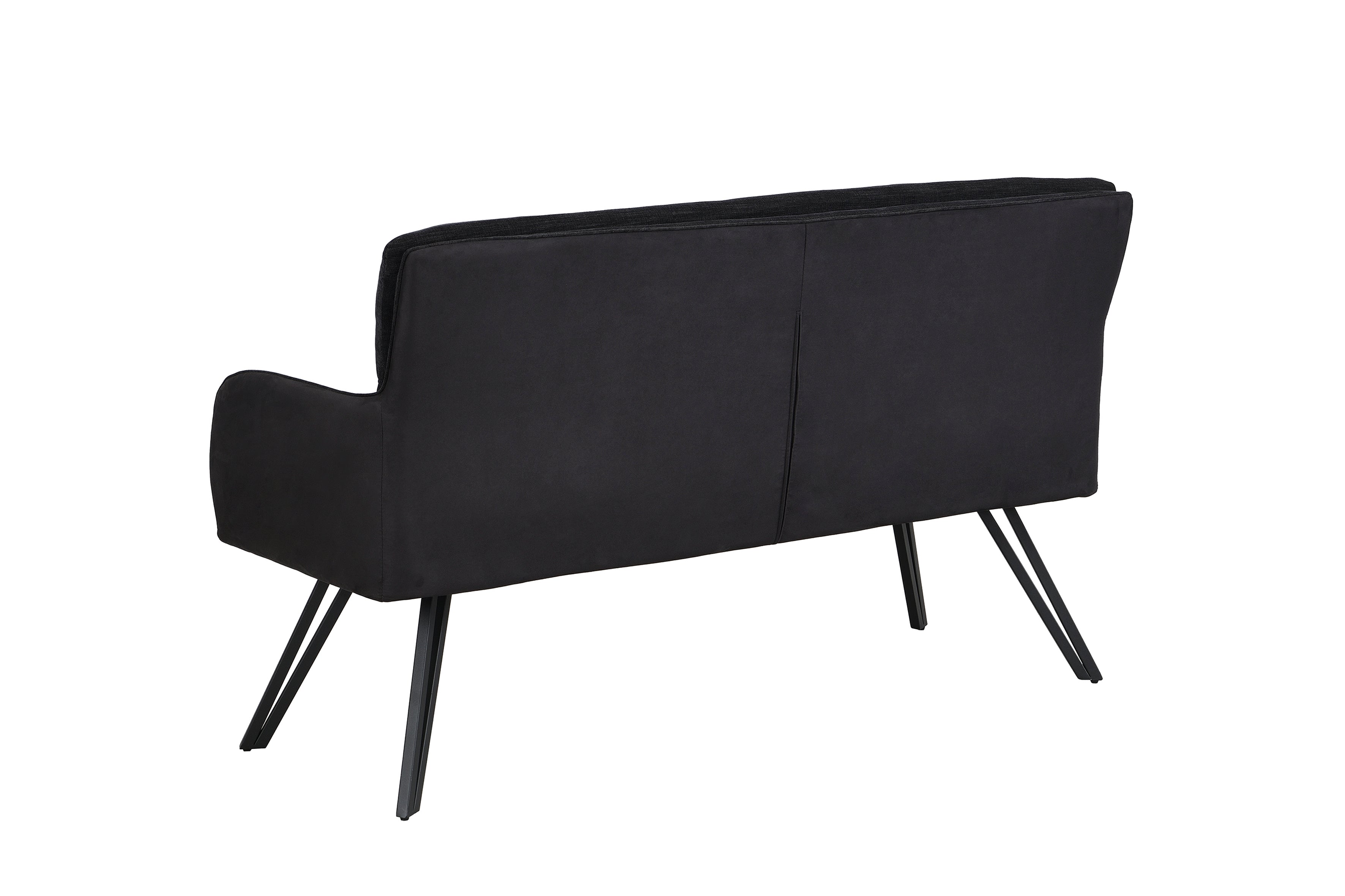 byLIVING Bank TINO / Webstoff und Mikrofaser Bezug schwarz oder hellgrau / Gestell in schwarz / Aufgedoppelter Rücken / Küchenbank, Sitzbank, Esszimmerbank / B 140 x H 94 x T 67 cm oder B 160 x H 94 x T 67 cm