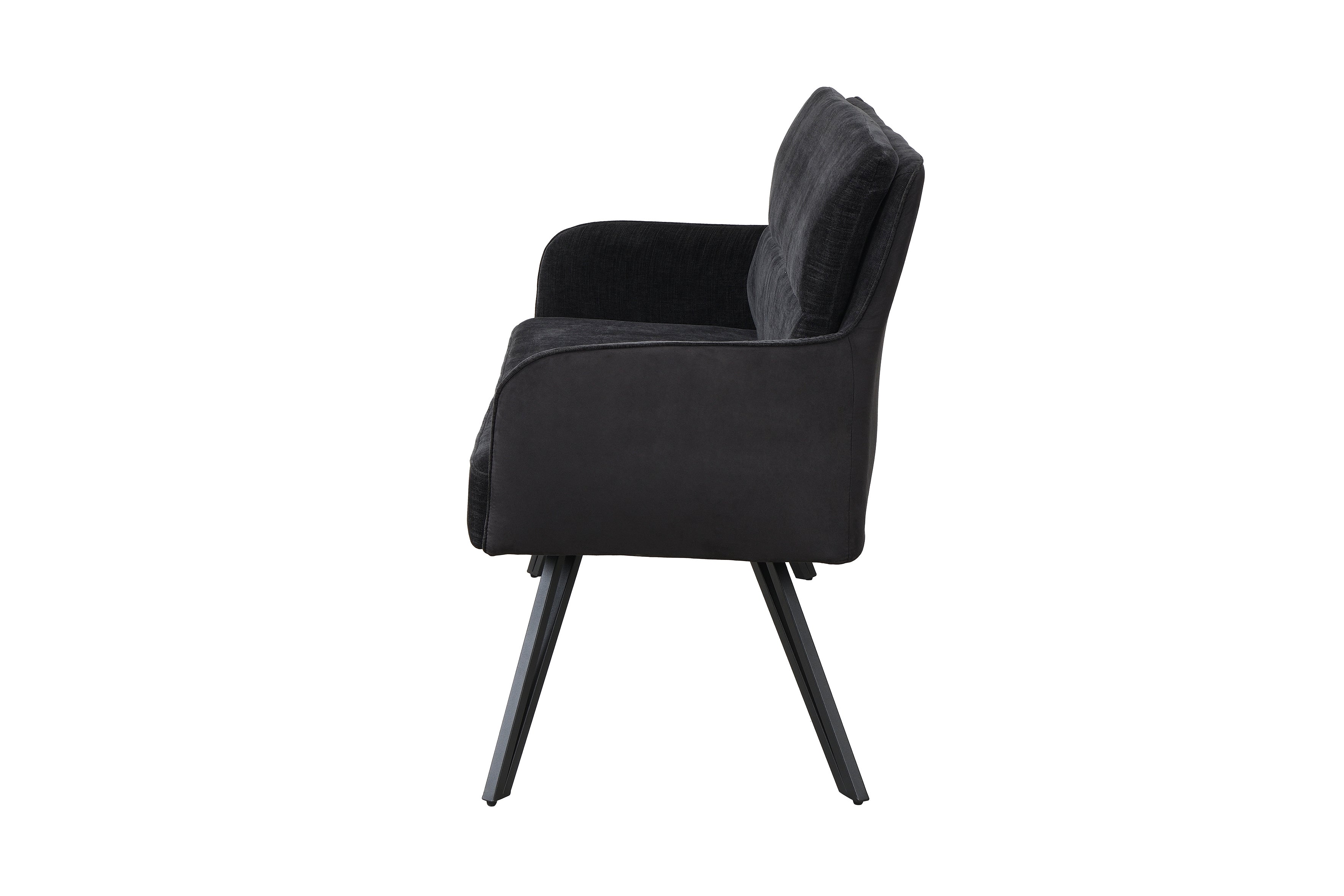 byLIVING Bank TINO / Webstoff und Mikrofaser Bezug schwarz oder hellgrau / Gestell in schwarz / Aufgedoppelter Rücken / Küchenbank, Sitzbank, Esszimmerbank / B 140 x H 94 x T 67 cm oder B 160 x H 94 x T 67 cm