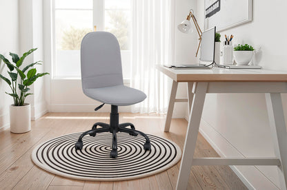 byLIVING Bürostuhl TROLLY Drehstuhl / Kinderstuhl / Metall schwarz pulverbeschichtet / Bezug Webstoff pink oder hellgrau / klappbar / Sicherheitsdoppelrollen / Maße: B 42, H 85-95, T 54 cm