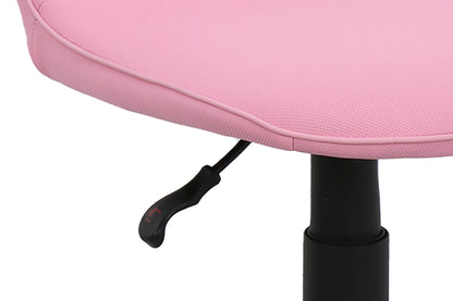byLIVING Bürostuhl TROLLY Drehstuhl / Kinderstuhl / Metall schwarz pulverbeschichtet / Bezug Webstoff pink oder hellgrau / klappbar / Sicherheitsdoppelrollen / Maße: B 42, H 85-95, T 54 cm