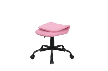 byLIVING Bürostuhl TROLLY Drehstuhl / Kinderstuhl / Metall schwarz pulverbeschichtet / Bezug Webstoff pink oder hellgrau / klappbar / Sicherheitsdoppelrollen / Maße: B 42, H 85-95, T 54 cm