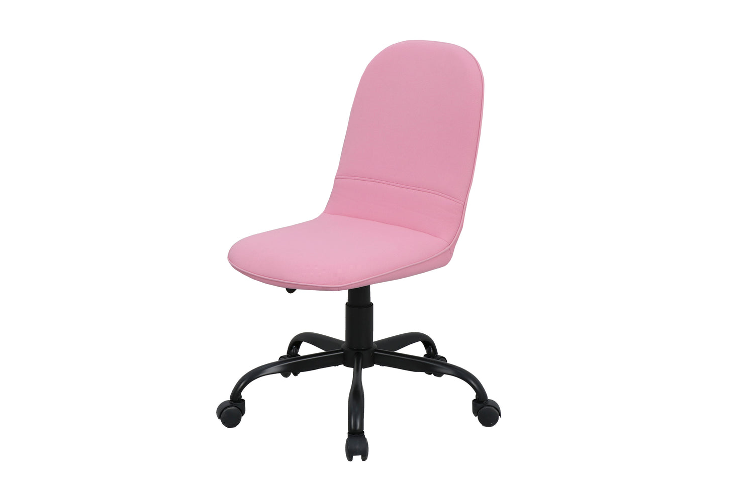 byLIVING Bürostuhl TROLLY Drehstuhl / Kinderstuhl / Metall schwarz pulverbeschichtet / Bezug Webstoff pink oder hellgrau / klappbar / Sicherheitsdoppelrollen / Maße: B 42, H 85-95, T 54 cm
