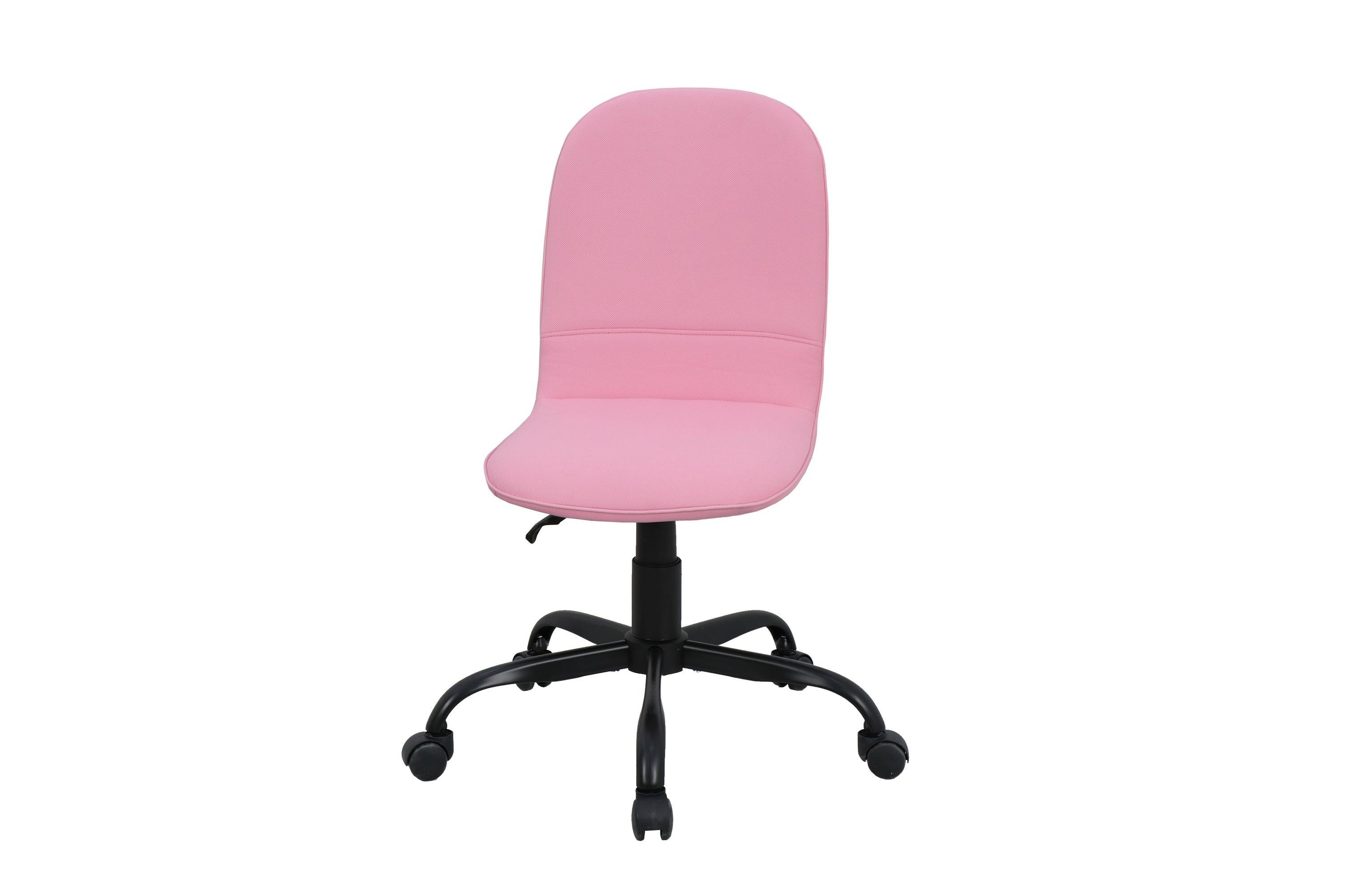 Bürostuhl TROLLY Drehstuhl / Kinderstuhl / Metall schwarz pulverbeschichtet / Bezug Webstoff pink oder hellgrau / klappbar / Sicherheitsdoppelrollen / Maße: B 42, H 85-95, T 54 cm