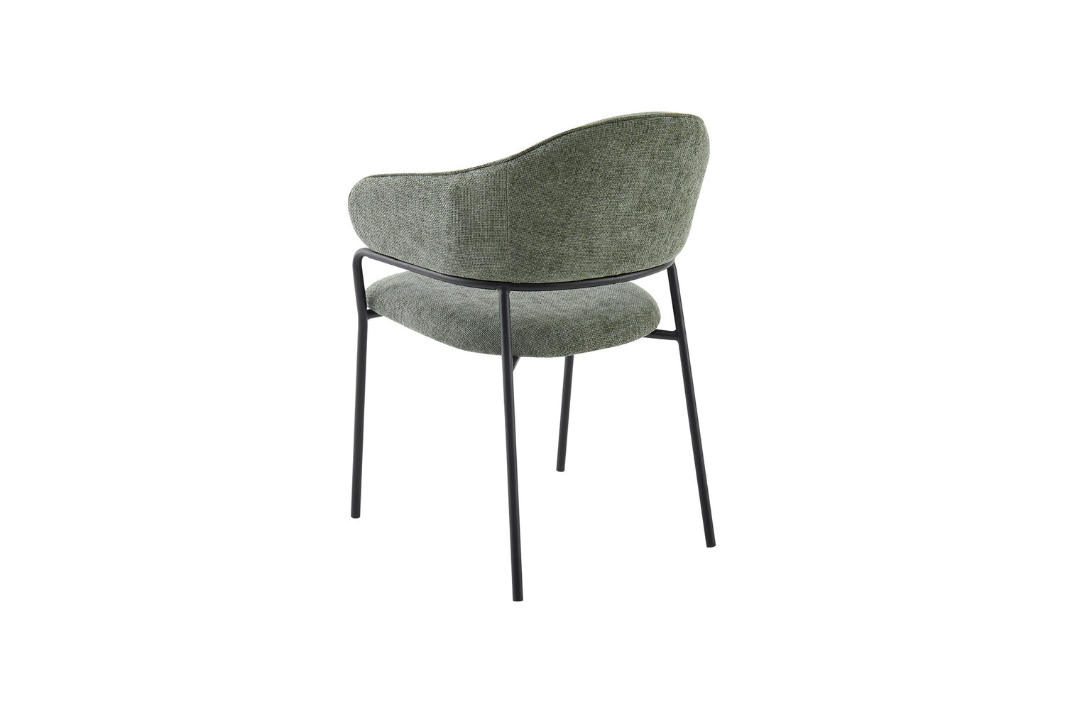 byLIVING Stuhl 2-er Set CURVE / Webstoffbezug in dunkelgrau, dunkelgrün oder taupe, Gestell in schwarz / Esszimmerstuhl / Küchenstuhl / Maße: B 60 x H 86 x T 58 cm