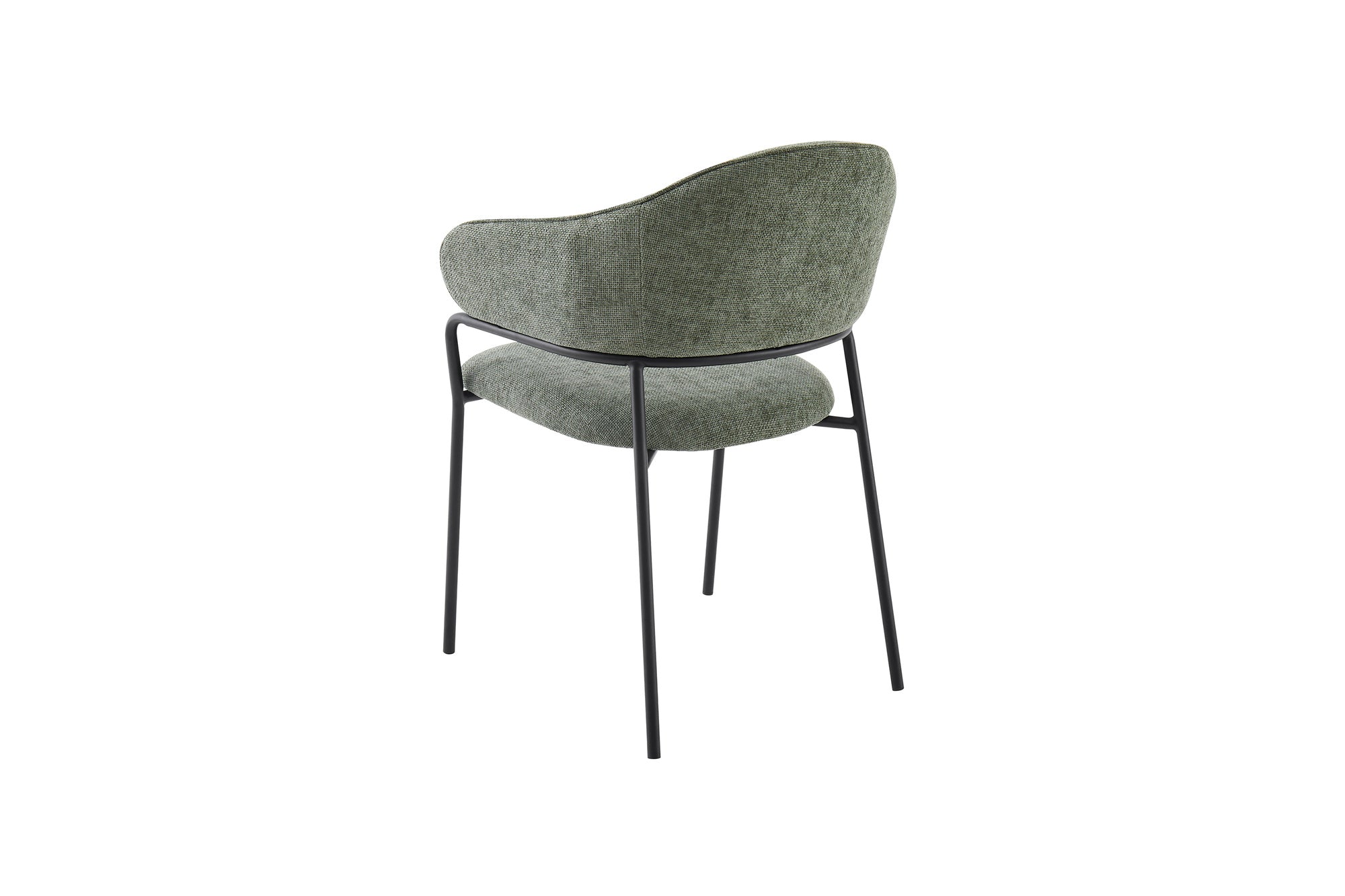 byLIVING Stuhl 2-er Set CURVE / Webstoffbezug in dunkelgrau, dunkelgrün oder taupe, Gestell in schwarz / Esszimmerstuhl / Küchenstuhl / Maße: B 60 x H 86 x T 58 cm