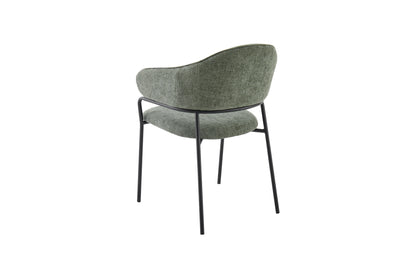 byLIVING Stuhl 2-er Set CURVE / Webstoffbezug in dunkelgrau, dunkelgrün oder taupe, Gestell in schwarz / Esszimmerstuhl / Küchenstuhl / Maße: B 60 x H 86 x T 58 cm