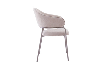 byLIVING Stuhl 2-er Set CURVE / Webstoffbezug in dunkelgrau, dunkelgrün oder taupe, Gestell in schwarz / Esszimmerstuhl / Küchenstuhl / Maße: B 60 x H 86 x T 58 cm