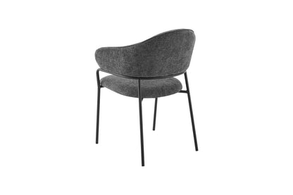byLIVING Stuhl 2-er Set CURVE / Webstoffbezug in dunkelgrau, dunkelgrün oder taupe, Gestell in schwarz / Esszimmerstuhl / Küchenstuhl / Maße: B 60 x H 86 x T 58 cm