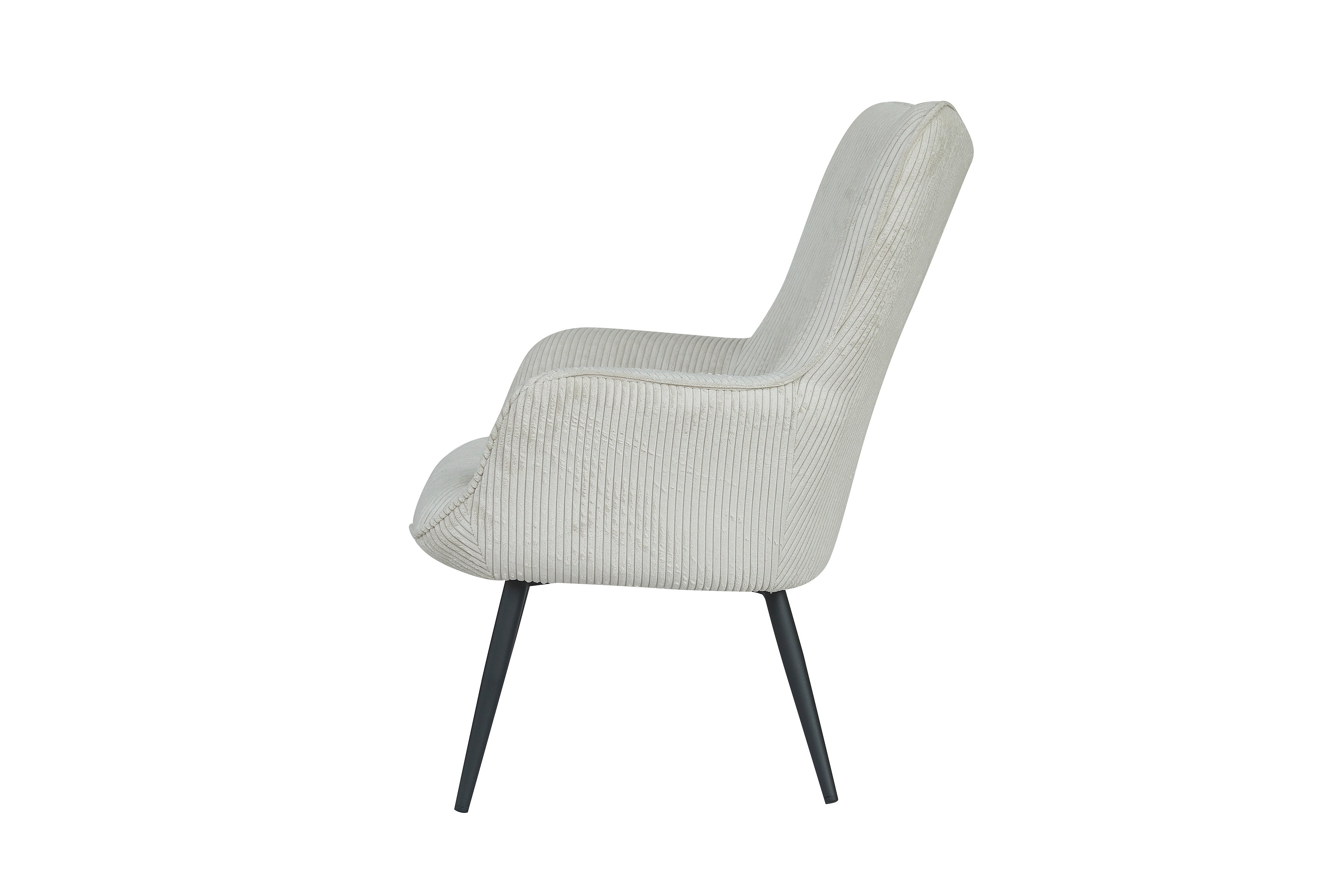 Sessel Uta / Cord grau, Samt schwarz, Webstoff dunkelgrau, Samt dunkelgrün, Webstoff sandfarben / Gestell schwarz pulverbeschichtet / Relaxsessel / Armlehnen-Sessel / B 72, H 97, T 80 cm