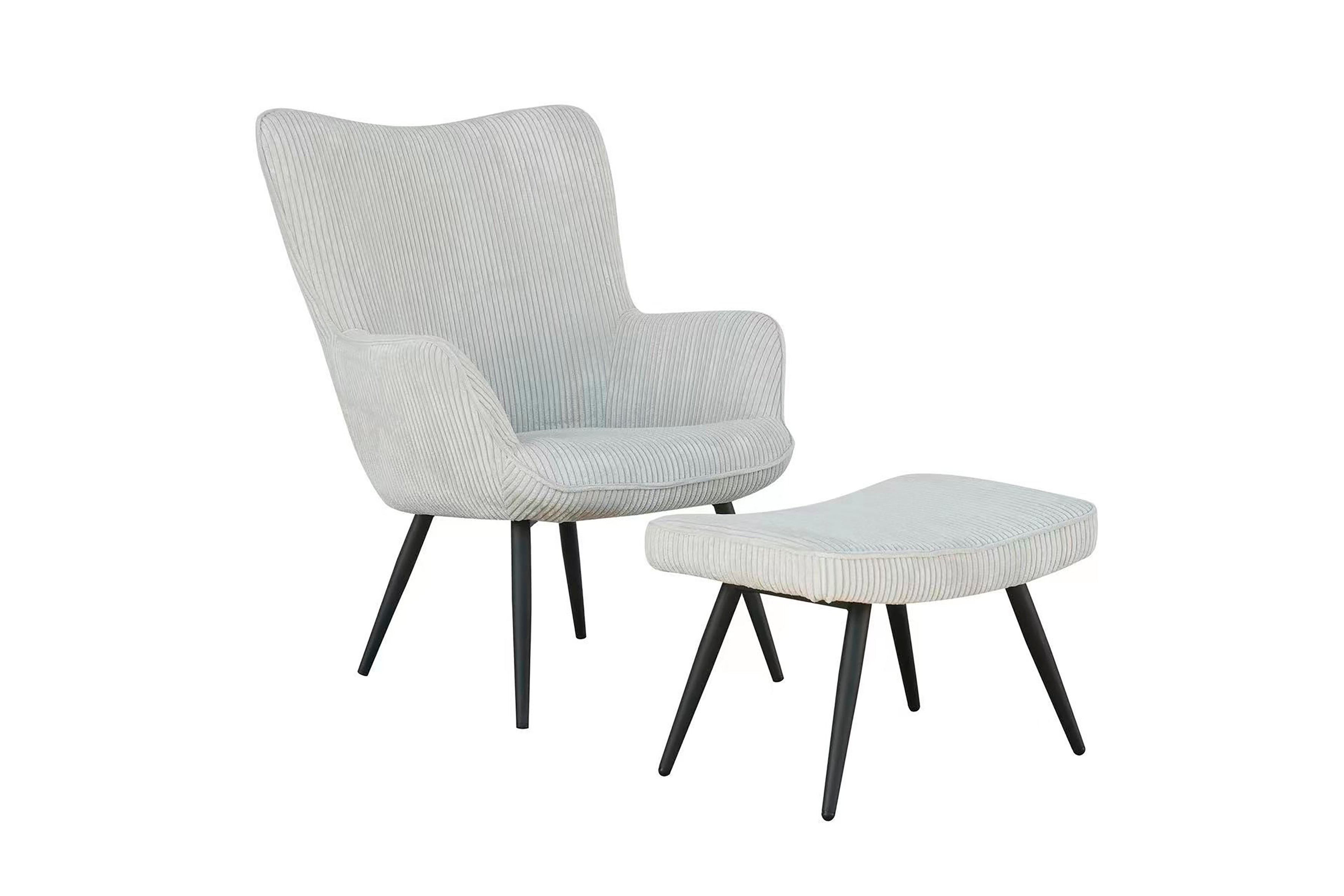 Hocker Uta / Cord grau, Samt schwarz, Webstoff dunkelgrau, Samt dunkelgrün, Webstoff sandfarben / Gestell schwarz pulverbeschichtet / Fuß-Ablage / Sitzhocker / B 60, H 39, T 41 cm