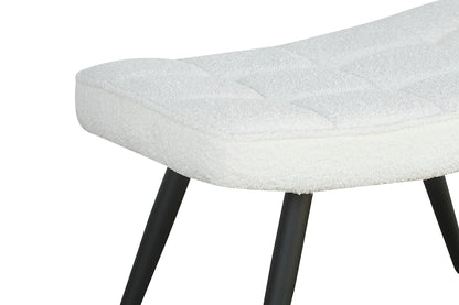 Hocker Uta / Cord grau, Samt schwarz, Webstoff dunkelgrau, Samt dunkelgrün, Webstoff sandfarben / Gestell schwarz pulverbeschichtet / Fuß-Ablage / Sitzhocker / B 60, H 39, T 41 cm