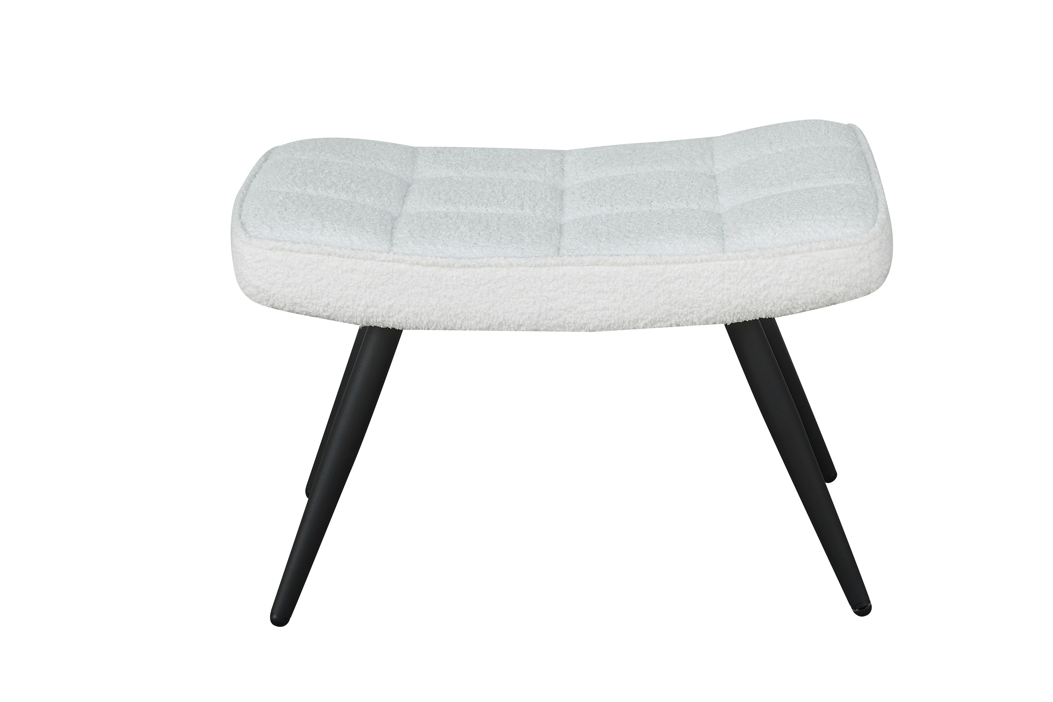 Hocker Uta / Cord grau, Samt schwarz, Webstoff dunkelgrau, Samt dunkelgrün, Webstoff sandfarben / Gestell schwarz pulverbeschichtet / Fuß-Ablage / Sitzhocker / B 60, H 39, T 41 cm