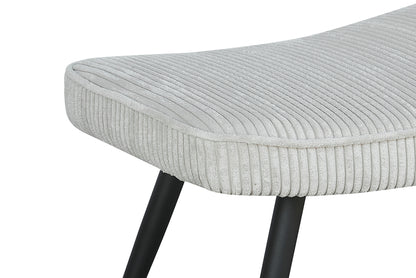 Hocker Uta / Cord grau, Samt schwarz, Webstoff dunkelgrau, Samt dunkelgrün, Webstoff sandfarben / Gestell schwarz pulverbeschichtet / Fuß-Ablage / Sitzhocker / B 60, H 39, T 41 cm