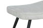 Hocker Uta / Cord grau, Samt schwarz, Webstoff dunkelgrau, Samt dunkelgrün, Webstoff sandfarben / Gestell schwarz pulverbeschichtet / Fuß-Ablage / Sitzhocker / B 60, H 39, T 41 cm
