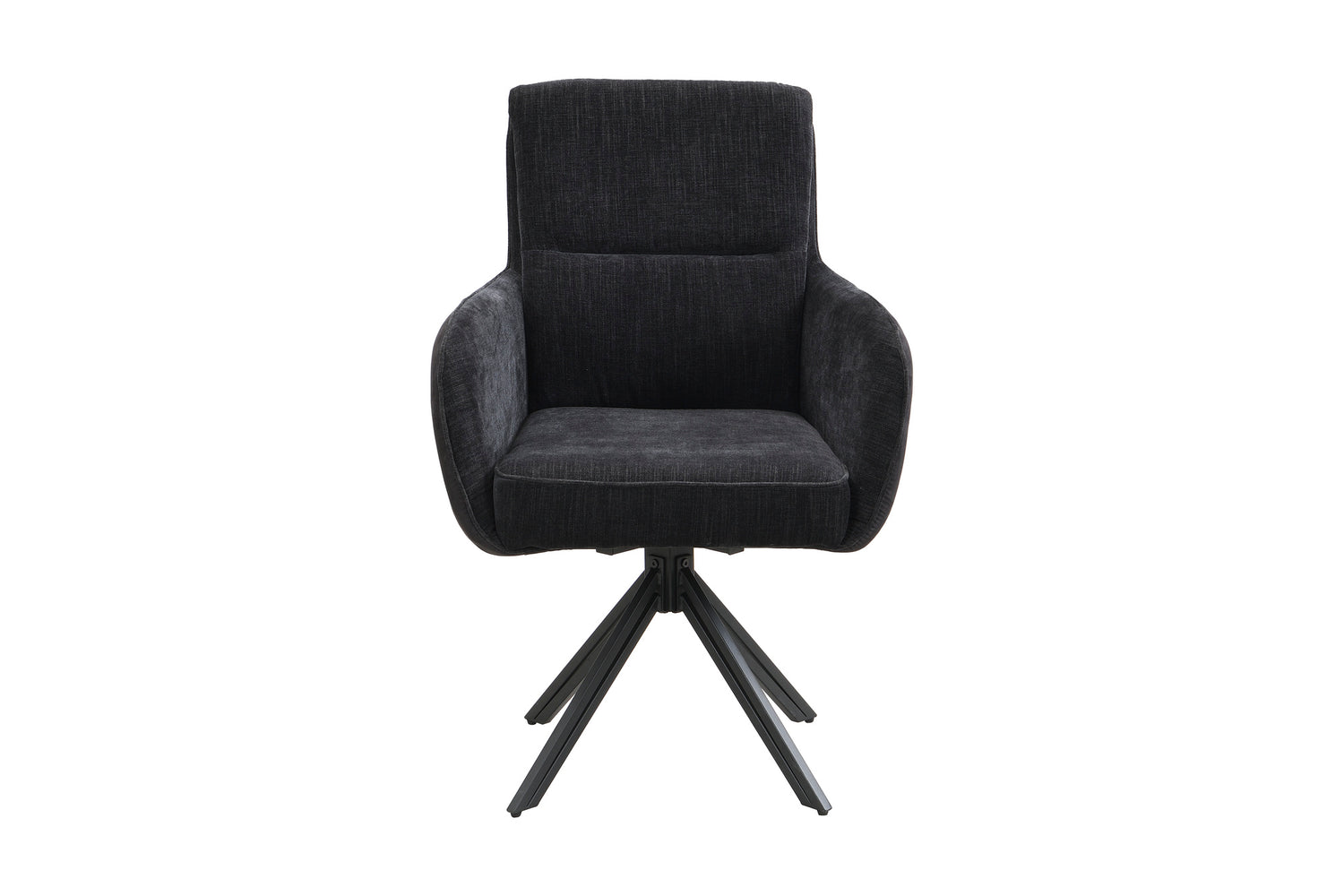 byLIVING Stuhl 2-er Set TINO / Bezug Webstoff-Mikrofaser in schwarz oder hellgrau, Gestell in schwarz / 360° drehbar / Esszimmerstuhl / Küchenstuhl / B 62 x H 94 x T 70 cm