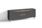 TV-Board VALENTIN / Lowboard matt weiß oder anthrazit mit Absetzung in Eiche-Optik / Fernsehtisch mit 2 Türen und 2 Schubkästen / Fernsehschrank im Scandi-Style / Grifflos / B 160, H 60, T 38 cm