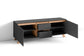 TV-Board VALENTIN / Lowboard matt weiß oder anthrazit mit Absetzung in Eiche-Optik / Fernsehtisch mit 2 Türen und 2 Schubkästen / Fernsehschrank im Scandi-Style / Grifflos / B 160, H 60, T 38 cm