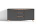 Sideboard VALENTIN / Kommode matt weiß oder anthrazit mit Absetzung in Eiche-Optik / Schrank mit 2 Türen und 3 Schubkästen / Im Scandi-Style / Grifflos / B 160, H 80, T 38 cm